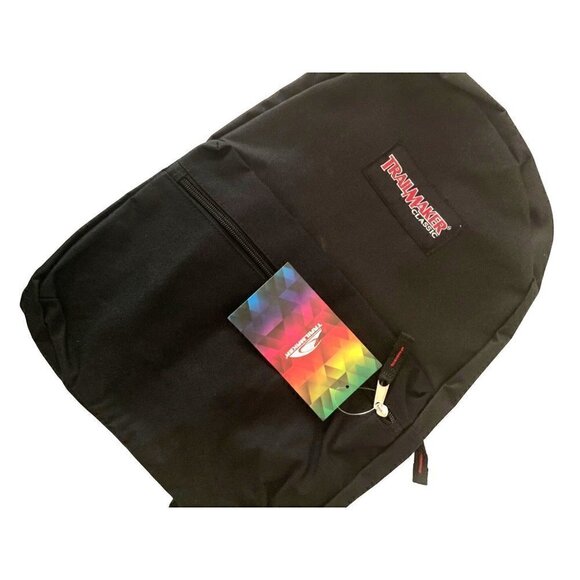 Trailmaker Classic Black Backpack with Adjustable Padded Shoulder Straps 17 Inch - Picture 2 of 4
